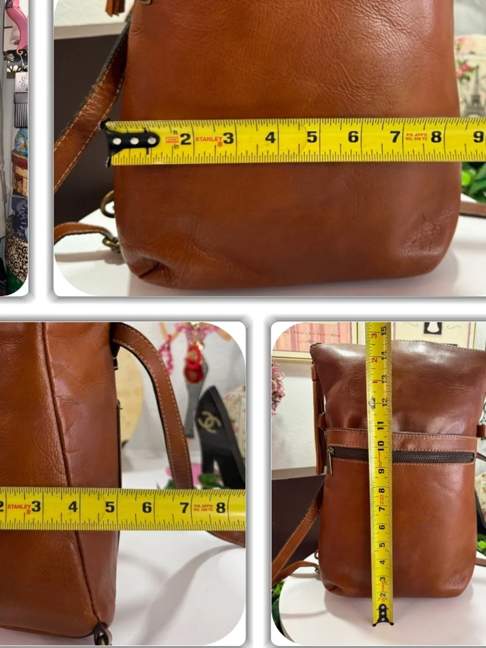ECLECTIC PATRICIA NASH TASSEL RARE BROWN LEATHER 2-WAY BACKPACK BAG!